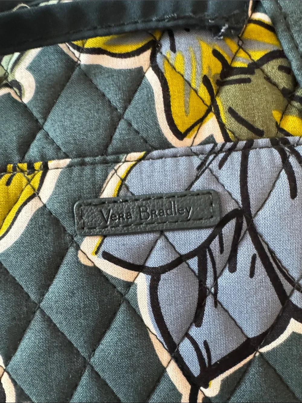 Quilted Floral Hanging Organizer - Teal Multi